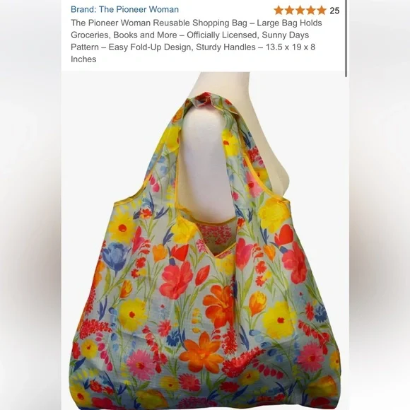 The Pioneer Woman Floral Shopping Bag - Multicolor - Picture 1 of 7